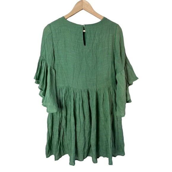 Umgee Sage Half Bell Sleeve Boho Bliss Embroidered Dress Rayon Size Small C0384 - Picture 3 of 6